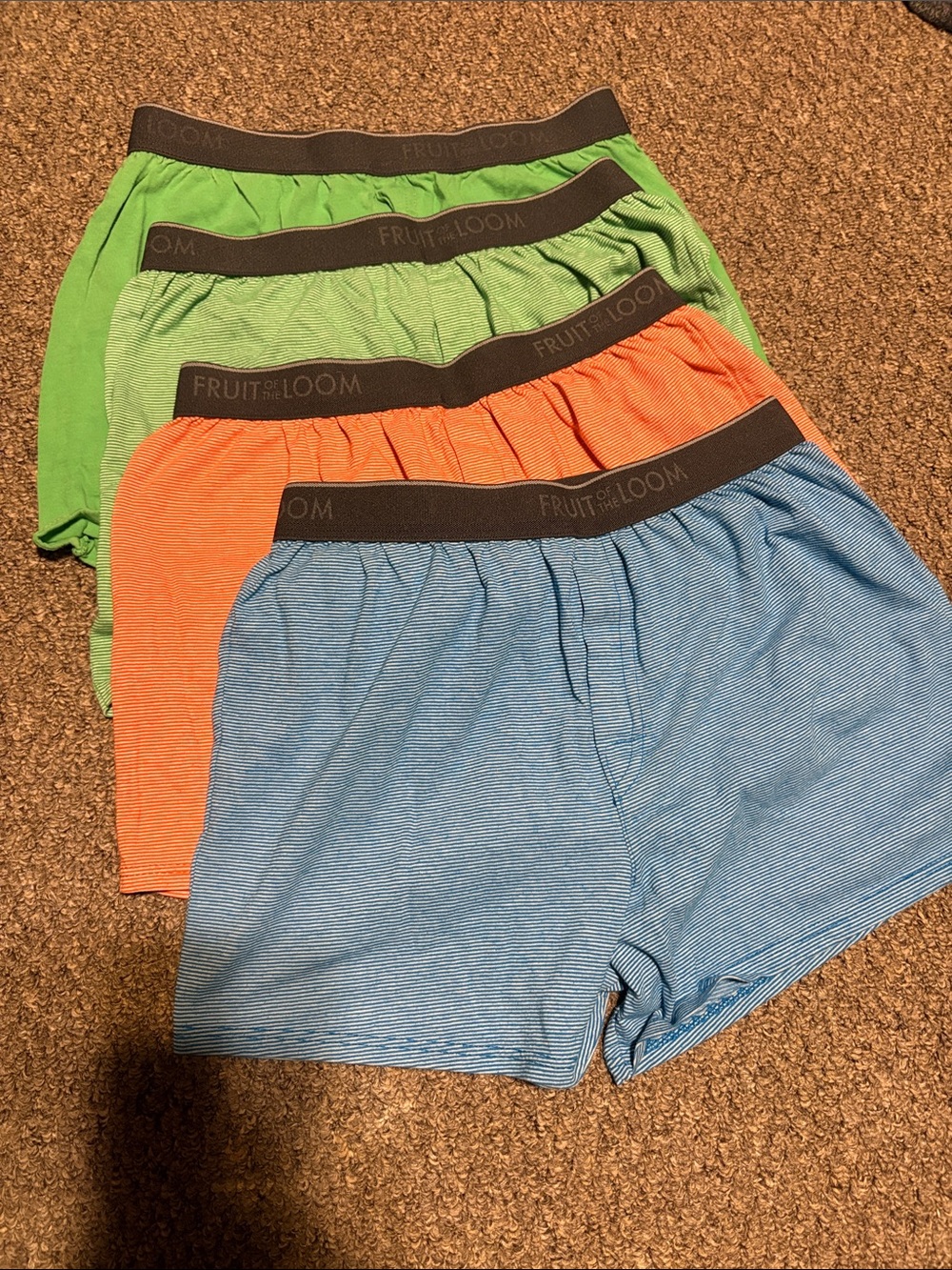 Fruit of the Loom Boxer Briefs Pack — Blue, Orange, Green (4-Pack)